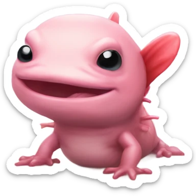 Axolotl giving a kiss sticker
