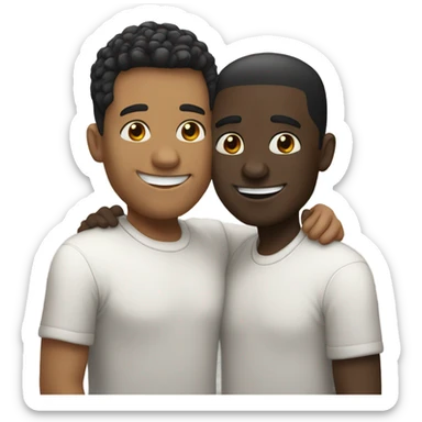 Interracial gay couple sticker