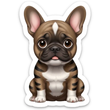 Dark drown Brindle With black stripes French bulldog sticker