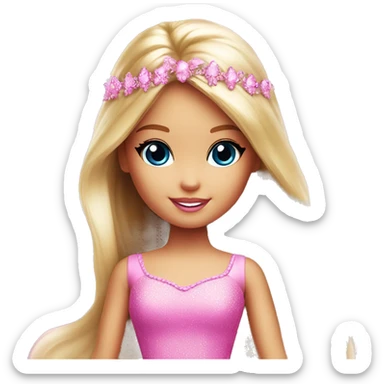 Barbie fairy princess cute girl with c sticker