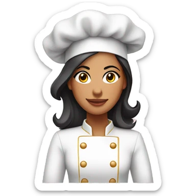 Female Latina Chef with pink and gold sticker
