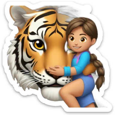 TIGRE JUGANDO CON NIÑA PEQUEÑA sticker