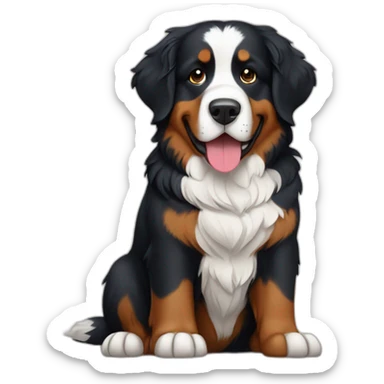 bernese mountain dog sitting under norway flag sticker