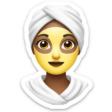 Lady with face mask spa beauty full face relaxing sticker