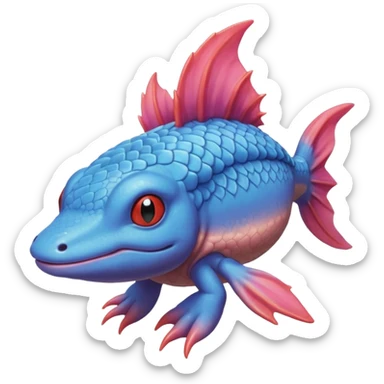 Realistic Axolotl-Mudkip-Digimon-Fakémon-dragon sticker