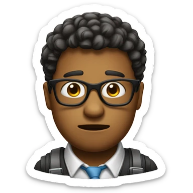 Nerd emoji but sad sticker