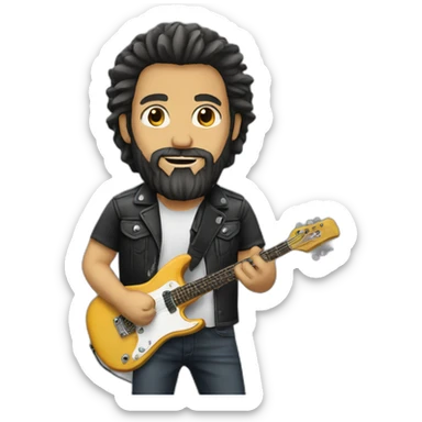 Rocker man with beard two days sticker