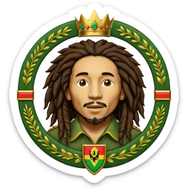 Bob Marley heraldic crest   sticker