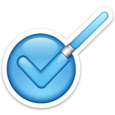 Blue tick mark sticker