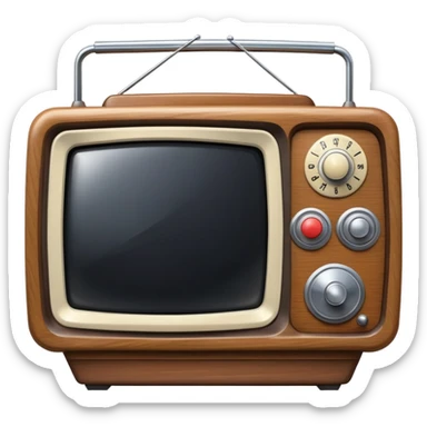 generate realistic detailed old tv in 3d style sticker
