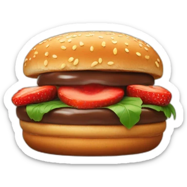a chocolate and strawberry burger sticker