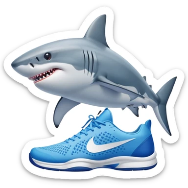 Shark with blue Nike tennis  sticker
