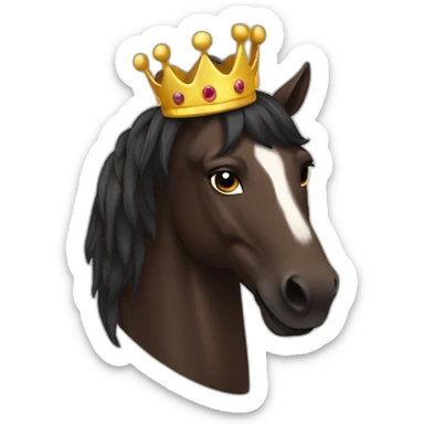 dark brown conceited horse with crown sticker