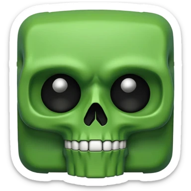 green skull emoji but intentionally bad sticker