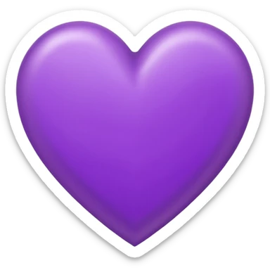 purple heart conour drwan by pencil on sheet of paper sticker