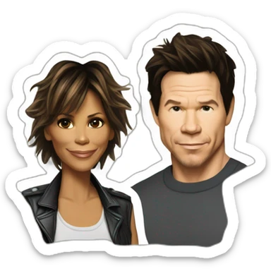 Mark Wahlberg and Halle berry sticker