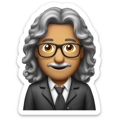 Homme cheveux bruns rasés avec lunettes de vue âgé de 55 ans plutôt souriant et affable  sticker