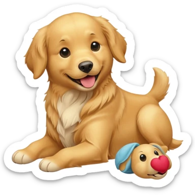 Dog with Toy sticker