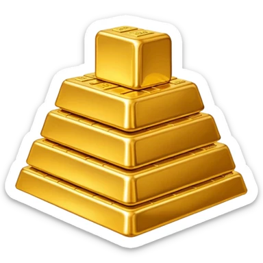Mountain of gold bars sticker