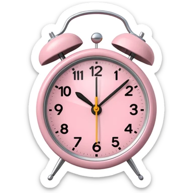 alarm oclock aesthetic and ios.18.1 and to show six in the morning color  light pink no hands clock alarm oclock sticker