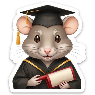 Rat with a degree  sticker