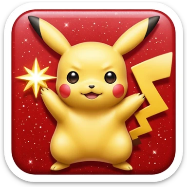 red glitter pikachu sticker