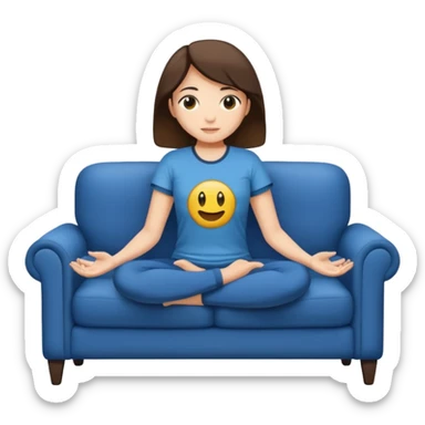 Uma mulher deitada no sofá assistindo dorama sticker