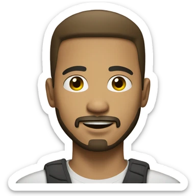 a light skin, brunette, with light connected goatee beard guy  sticker