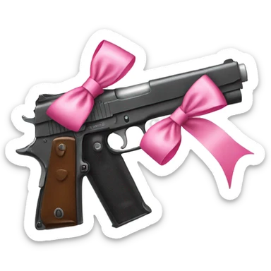 gun with pink bow sticker