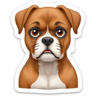 Boxer Dog with cropped ears sticker