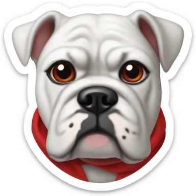 uga white bulldog emoji wearing red sticker