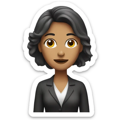 a female therapist thinking brond hair sticker