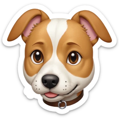 a full body facing front on of a buff white beagle cross jack russell terrier looking dog the size of a kelpie with light brown long ears resting on its face and a light brown patch above one eye and a large snout. the rest of the dog is completely white.  sticker