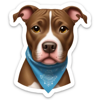 Brown pit bull with bandanna  sticker