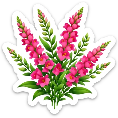 big bouquet Snapdragon, luxuriant, leaf, bud sticker