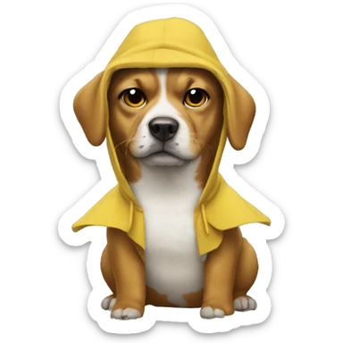 Dog in a duck costume  sticker