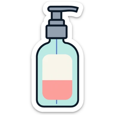 Facial toner spray bottle, minimalist, rounded, soft pastel colors, no outline sticker