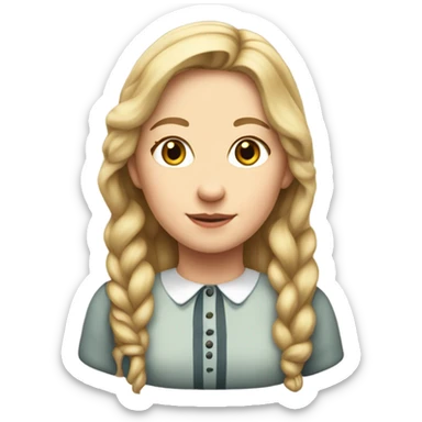 Mary Ingalls pretty with long blonde hair realistic  sticker