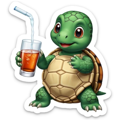 A turtle drinking soju sticker