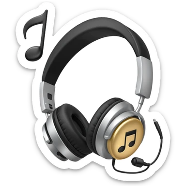 headphone with music note sticker