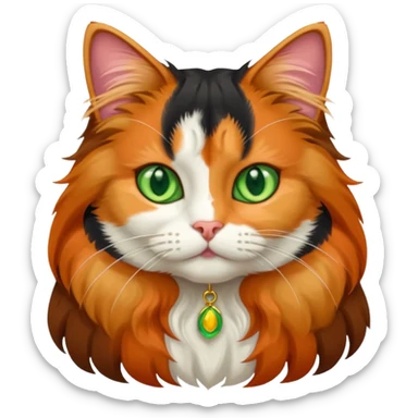long hair calico cat sticker