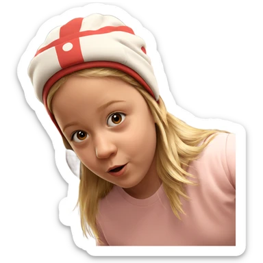 realistic solo portrait with hat sticker