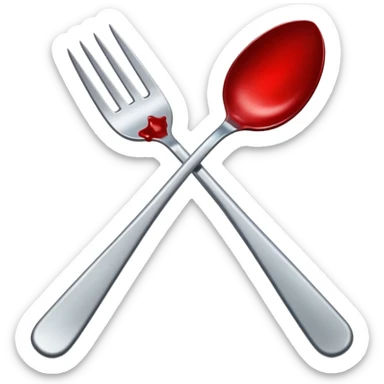 a fork with blood on the tines sticker