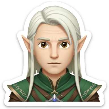 ESO male high elf warrior with white hair sticker