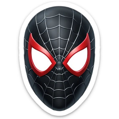 black spiderman mask sticker
