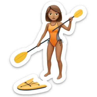 Girl paddle boarding  sticker