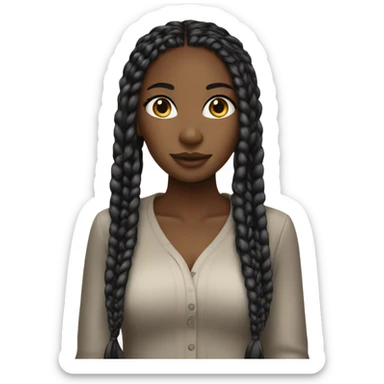 a black girl with boxbraids sticker