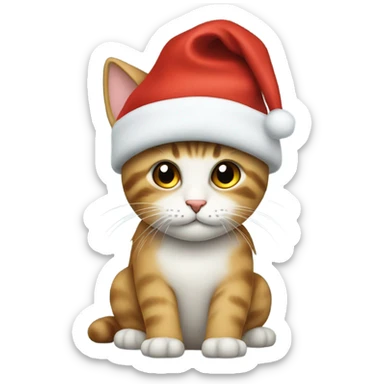 Gato usando gorro de navidad sticker