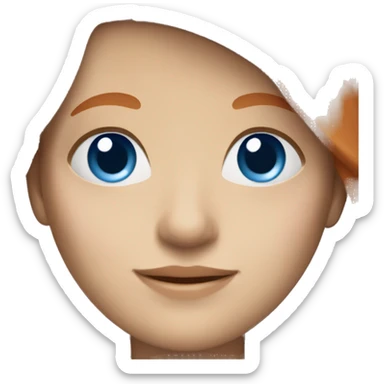 a light red headed person, pale with blue eyes sticker