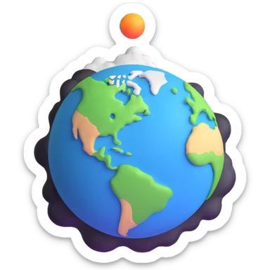 abstract earth being formed, cosmic origins sticker